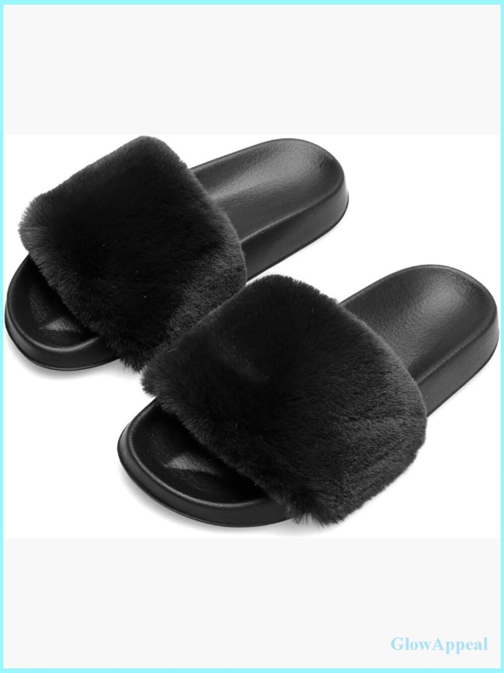 Fuzzy Open Toe Slide Slippers, Fluffy Indoor Outdoor House Shoes
